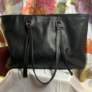 Steve Madden Vegan Leather Large Tote-Black